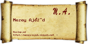 Mezey Ajád névjegykártya